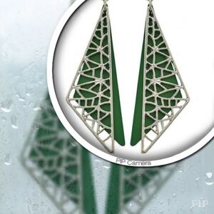 Green Dragonfly Wing Earrings